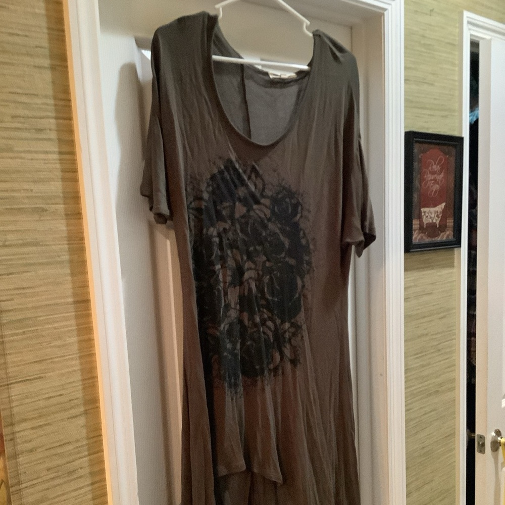 Indigo Thread Co. Green T-Shirt Tunic Size Medium